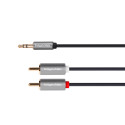 Kabel jack 3.5 wtyk stereo - 2RCA 1m Kruger&Matz Basic
