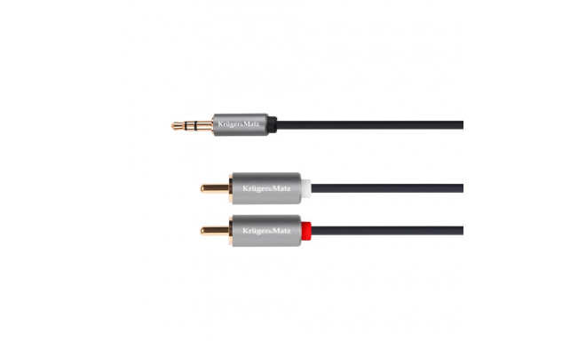 Kabel jack 3.5 wtyk stereo - 2RCA 5m Kruger&Matz Basic