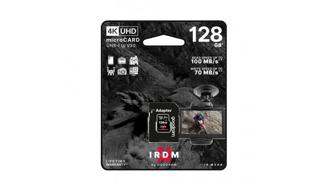 MicroSD-mälukaart 128 GB UHS-I U3 Goodram adapteriga