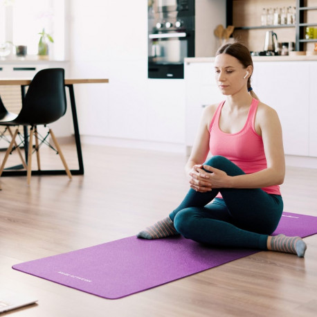 REBEL ACTIVE fioletne jooga-, pilatese- ja fitnessmatt 183x61cm, paksus 6mm, TPE materjal