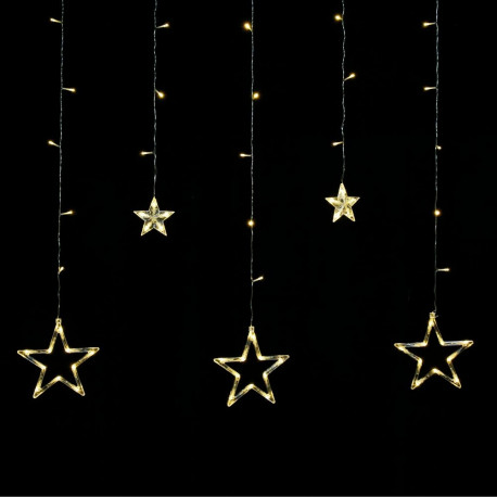 Rebel valguskardin - tähed, soe valge, 230V