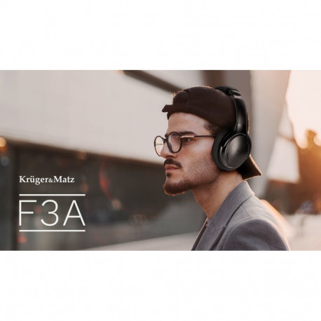 Bezprzewodowe słuchawki nauszne z ANC Kruger&Matz F3A