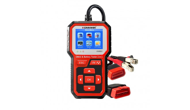 Diagnostikaseade, OBD2 skanner, akude tester Konnwei KW681