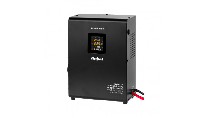 Zasilacz Awaryjny Naścienny Rebel POWER-1000 - przetwornica z czystym przebiegiem sinusoidalnym i fu