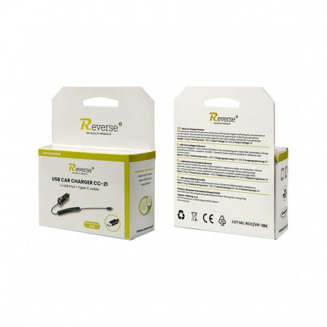 Autolaadija USB-C kaabliga 2100 mA