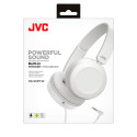 JVC HAS-31 WE Juhtmega kõrvaklapid koos kaugjuhtimispuldi ja mikrofoniga valged