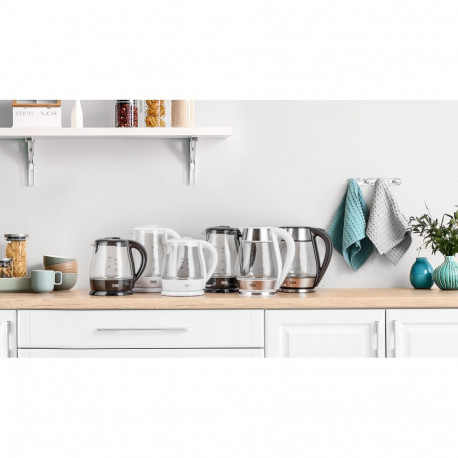 TEESA klaasist elektriline veekeetja 2000 W valge 1,7 L