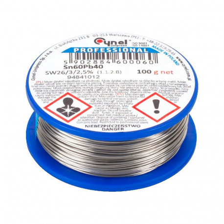 Cyna 0,25 mm/100 g Sn60Pb40 CYNEL