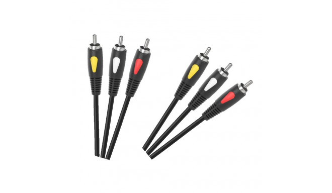 Kabel 3RCA-3RCA 1.0m Cabletech Eco-Line kaabel