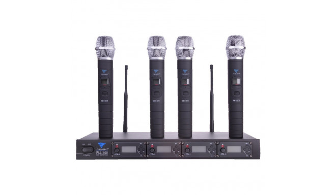 mikrofon PLL-400 UHF 4 kanalit (4 käsimikrofoni)