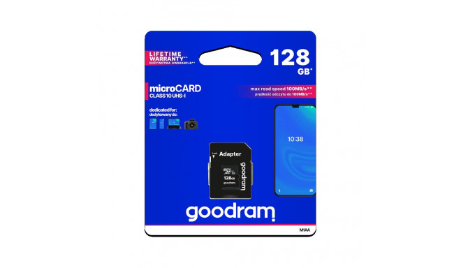 MicroSD-mälukaart 128GB UHS-I Goodram adapteriga