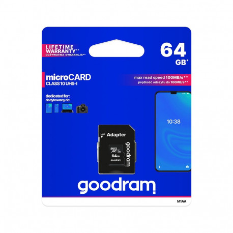 Goodram microSD-mälukaart 64GB UHS-I adapteriga