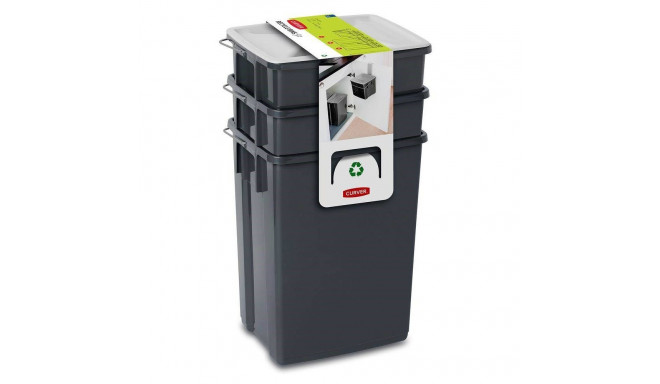 Waste Bin Set - BIO Curver 6L, Grey/Black