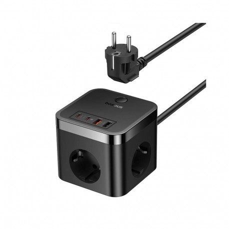Power Strip - Baseus PowerCombo 3 AC Sockets 2 USB-C 30W 1.5m Black