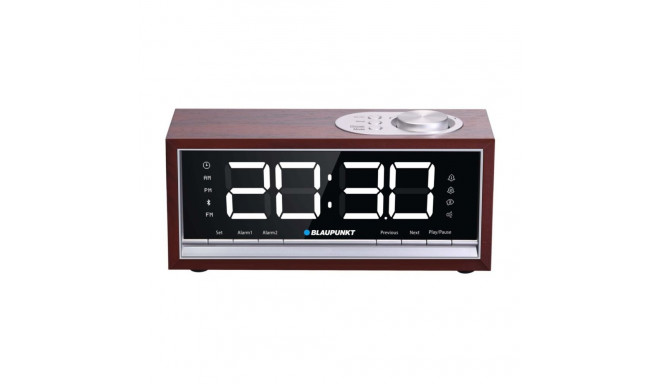 Radio Alarms - Blaupunkt Cr60bt Bluetooth Alarm Clock Brown Wood