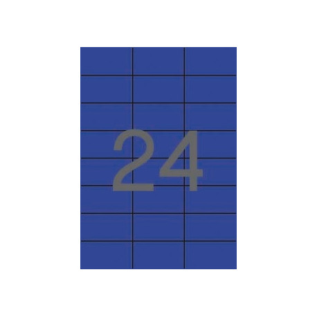 Etikett iseliimuv APLI 70x37mm sinine, 24 tk A4 lehel, 20l/pk, Ref.01592