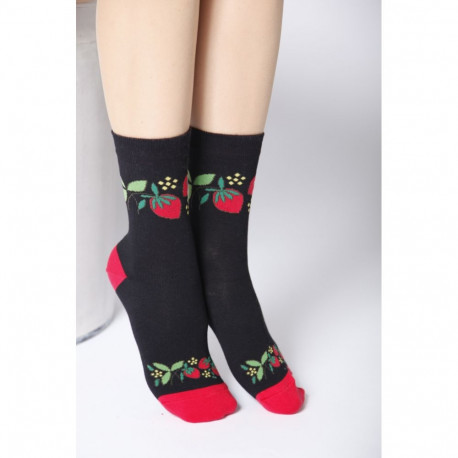 SOKISAHTEL ANNIKA mustad puuvillased sokid naistele 444