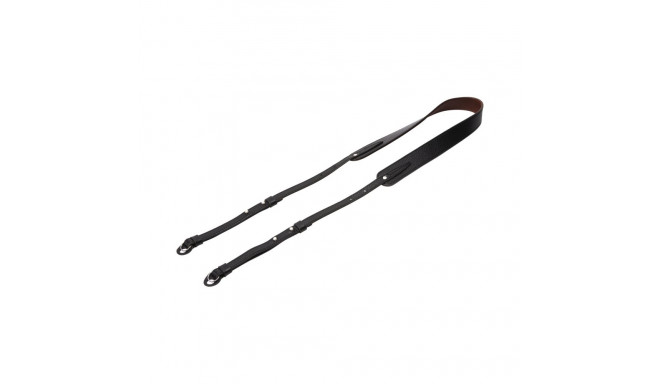 Artisan & Artist I ACAM-284 I Three-length Adjust. Italian Leather Strap (w/Ring/Eyelets) Black