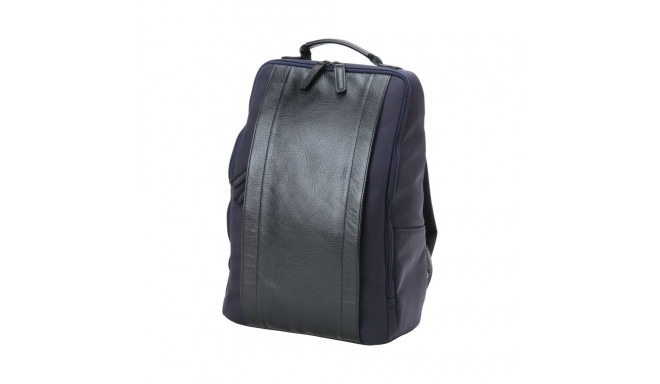 Artisan & Artist I RR4-06C I Leather Panel Backpack, Navy