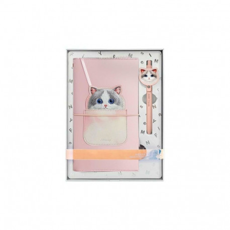 NIMMY set 2in1 notebook + pen BIG EYED PET 2.0 Cat pink