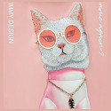 NIMMY case GLASSES COOL CAT for IPHONE 15 Pro pink