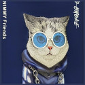 NIMMY case GLASSES COOL CAT for IPHONE 15 Pro Max blue