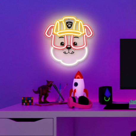 Hanging neon LED Paw Patrol on plexiglass - Rubble OW-130446