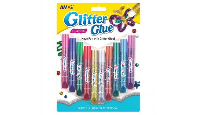 Glitterliim AMOS 10,5ml x 10 värvi
