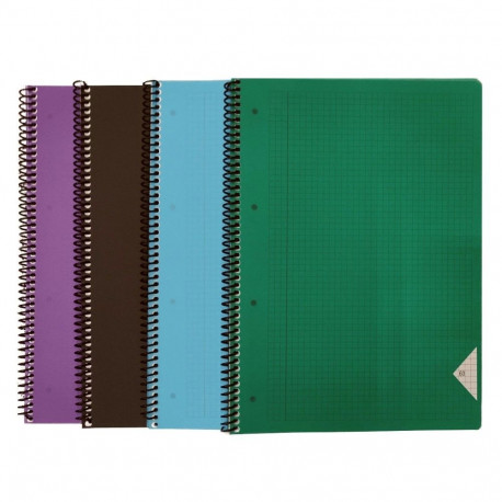 Kaustik spiraalköites A4 BRADLEY ruuduline plastkaaned 60 lehte