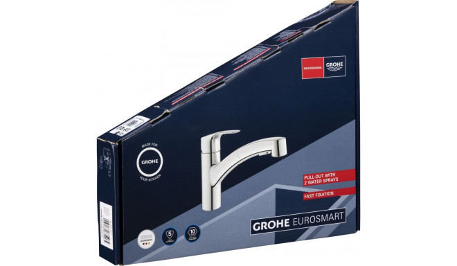 Grohe Eurosmart väljatõmmatav ühekäepidemeline köögisegisti 1/2
