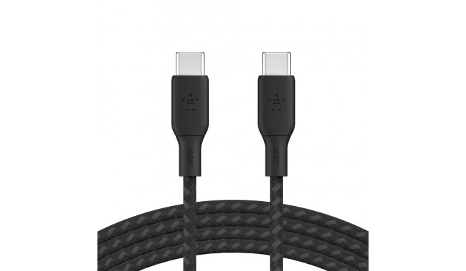 Belkin punutud USB-C/USB-C kaabel 100W 3m must CAB014bt3MBK