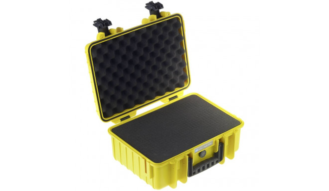 B&W Outdoor Case Type 4000 kollane koos vahust sisuga