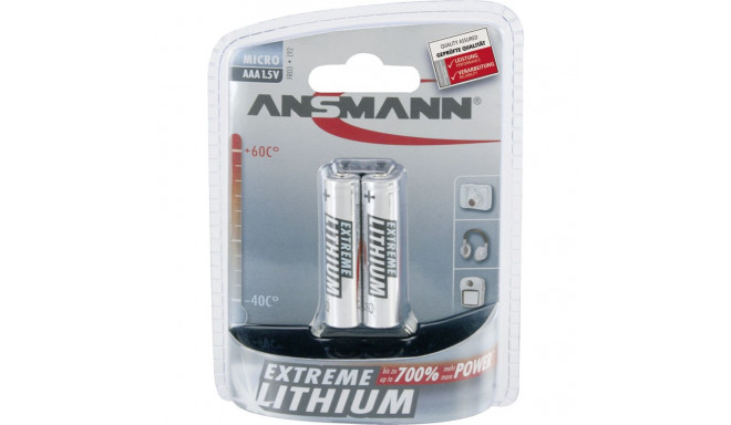 1x2 Ansmann Lithium Micro AAA LR 03 Extreme