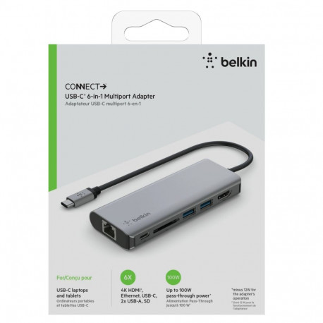 Belkin CONNECT USB-C 6-in-1 Multiport-Adapter AVC008btSGY