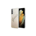 Guess GUHCS21MPCUGLSGO S21+ G996 złoty/gold hardcase Glitter Gradient Script
