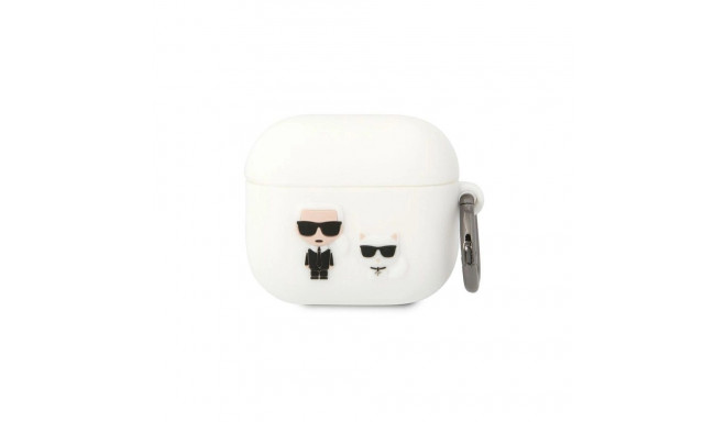 Karl Lagerfeld KLACA3SILKCW AirPods 3 cover white/white Silicone Karl & Choupette