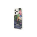 Guess GUHCP13LLFLSB iPhone 13 Pro / 13 6.1" blue/blue hardcase Flower Liquid Glitter