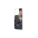 Guess GUHCP13LLFLSB iPhone 13 Pro / 13 6.1" blue/blue hardcase Flower Liquid Glitter
