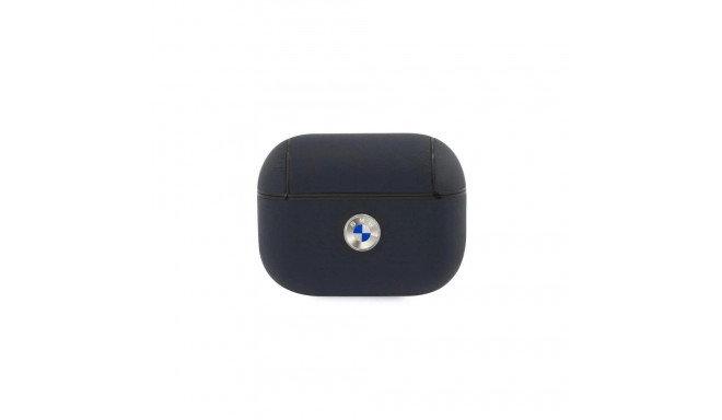 BMW BMAPSSLNA AirPods Pro cover granatowy/navy Geniune Leather Silver Logo