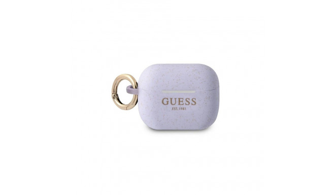 Guess GUAPSGGEU AirPods Pro cover purple/purple Silicone Glitter