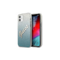 Guess GUHCP12SPCUGLSBL iPhone 12 mini 5.4" blue/blue hardcase Glitter Gradient Script