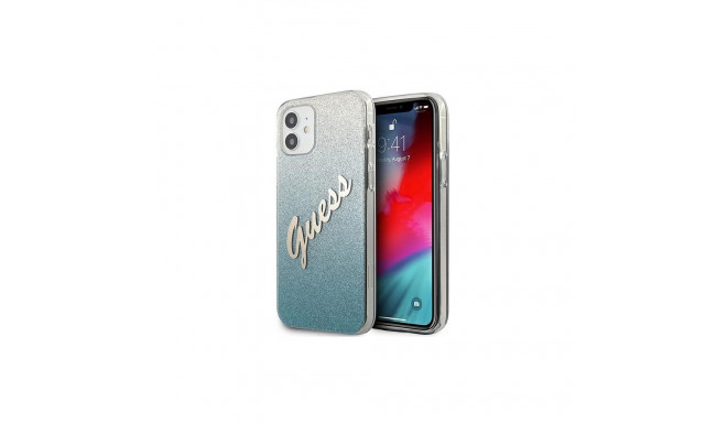Guess GUHCP12SPCUGLSBL iPhone 12 mini 5.4" blue/blue hardcase Glitter Gradient Script