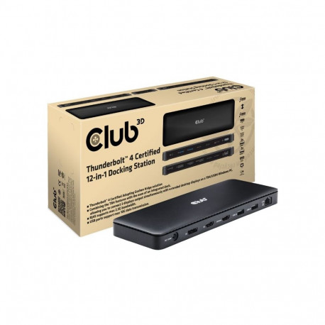 CLUB 3D dokijaam Thunderbolt 4-sertifitseeritud 12-ühes 2xHDMI 1xDP ja 2.5Gb Ethernet