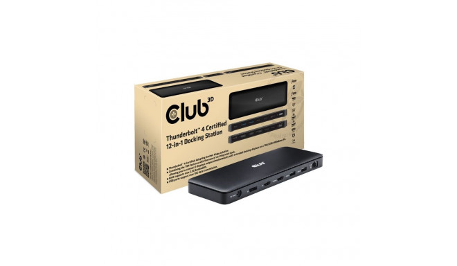 CLUB 3D Thunderbolt 4 Certified 12-in-1 Docking Station With 2xHDMI 1xDP and 2.5Gb Ethernet