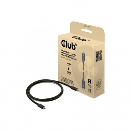 CLUB 3D Thunderbolt 5 sertifitseeritud 8K240Hz andmeside 80/120 Gbps EPR 240-vatine kaabel M/M 1m/3,