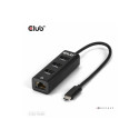 Club 3D USB Type-C 3.2 Gen1 3 pordiga USB Type-A ja gigabitine Ethernet jaotur