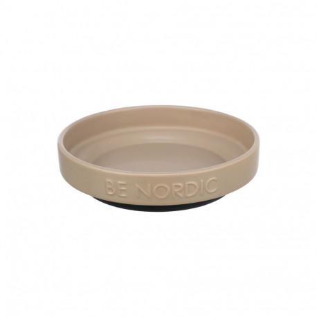 Bowl for animals, ceramic : Trixie BE NORDIC bowl, flat, ceramic|rubber ring, 0.3 l|ø 16 cm, taupe