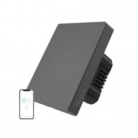 Smart WiFi wall switch SONOFF M5-1C-80 (1-channel, for frame, graphite)