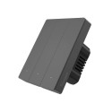 Smart WiFi wall switch SONOFF M5-3C-80 (3-channel, for frame, graphite)