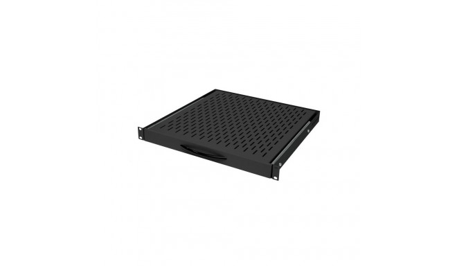 Adjustable shelf 19´´,1U, 450mm, 4-point mounting RAL 9005 black